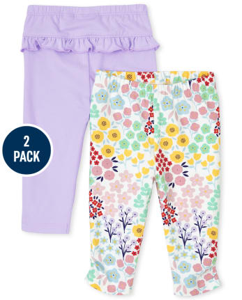 Baby Girls Floral Pants 2-Pack
