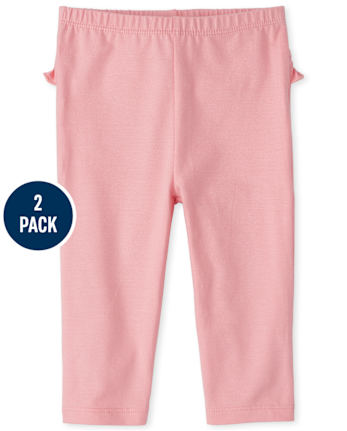 Baby Girls Panda Ruffle Leggings 2-Pack