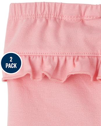Baby Girls Panda Ruffle Leggings 2-Pack