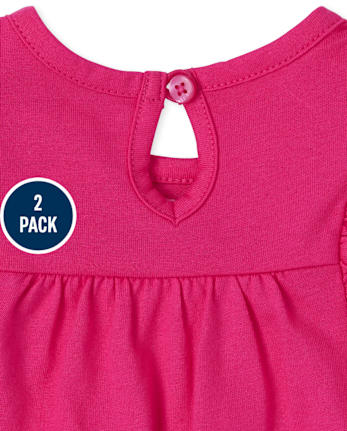 Baby Girls Floral Ruffle Romper 2-Pack