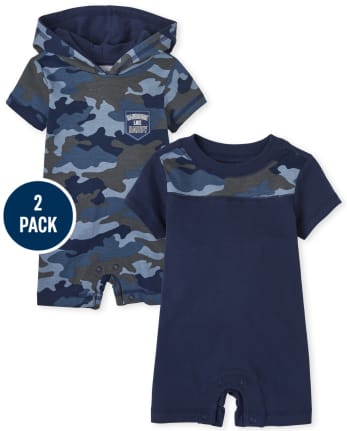 Pelele de camuflaje para bebé, paquete de 2