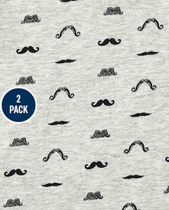 Baby Boys Mustache Romper 2-Pack