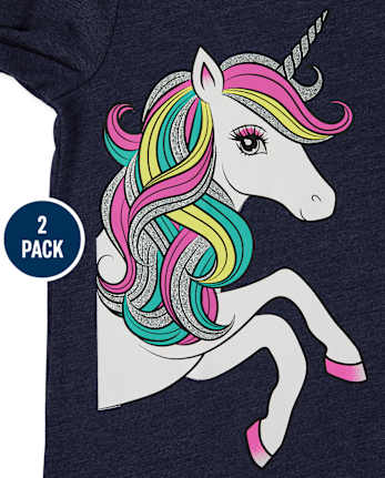 Girls Unicorn Graphic Tee 2-Pack