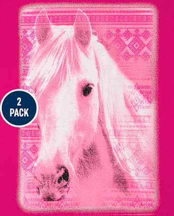 Camiseta con estampado de animales para niña, paquete de 2