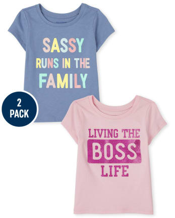 Baby And Toddler Girls Sassy Graphic Tee 2-Pack