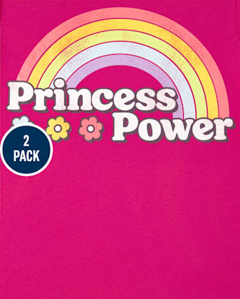 Lot de 2 t-shirts graphiques princesse pour filles