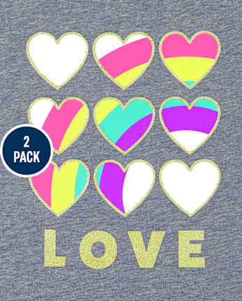 Baby And Toddler Girls Love Graphic Tee 2-Pack