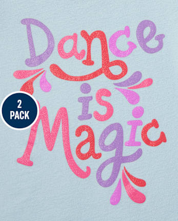 Baby And Toddler Girls Dance Graphic Tee 2-Pack