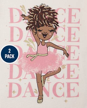 Baby And Toddler Girls Dance Graphic Tee 2-Pack