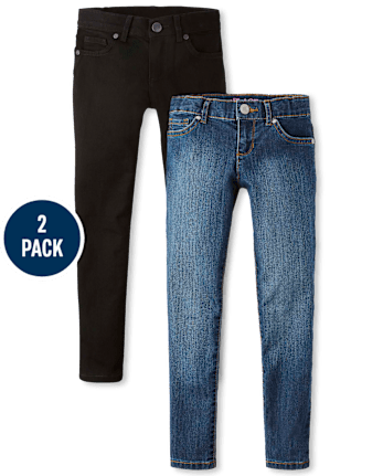 Lot de 2 jeans basiques super skinny pour fille
