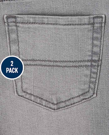 Pack de 2 vaqueros pitillo elásticos básicos para niños