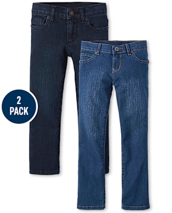 Lot de 2 jeans bootcut basiques pour fille