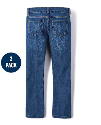 Lot de 2 jeans bootcut basiques pour fille