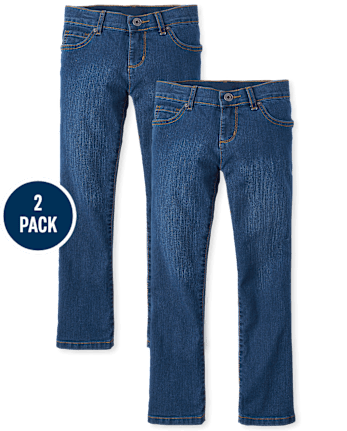 Pack de 2 vaqueros básicos con corte tipo bota para niñas