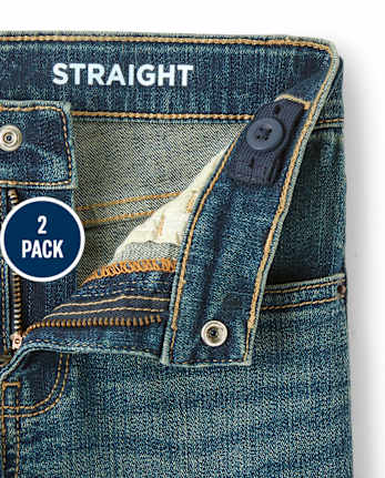 Lot de 2 jeans droits stretch basiques pour garçon
