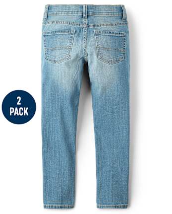 Lot de 2 jeans droits stretch basiques pour garçon