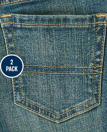 Lot de 2 jeans droits stretch basiques pour garçon