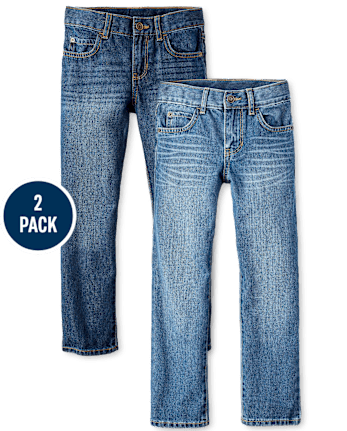 Lot de 2 jeans droits basiques pour garçon