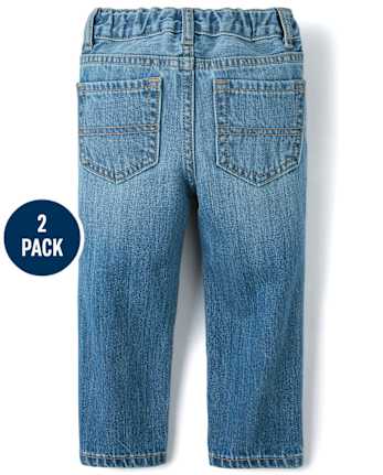 Lot de 2 jeans droits basiques pour bébé et tout-petit garçon