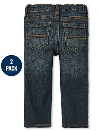Lot de 2 jeans droits basiques pour bébé et tout-petit garçon