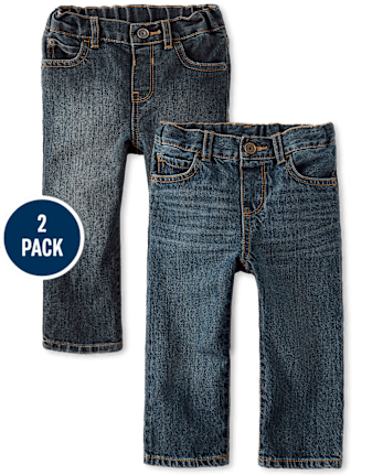 Lot de 2 jeans droits basiques pour bébé et tout-petit garçon