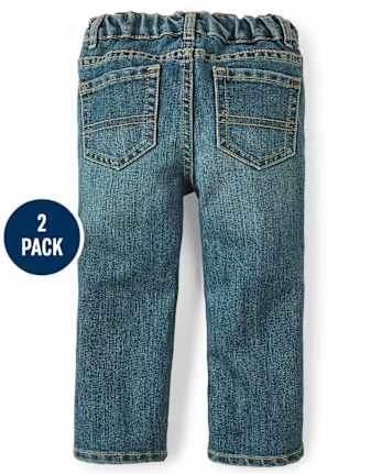 Lot de 2 jeans bootcut basiques pour bébé et tout-petit garçon