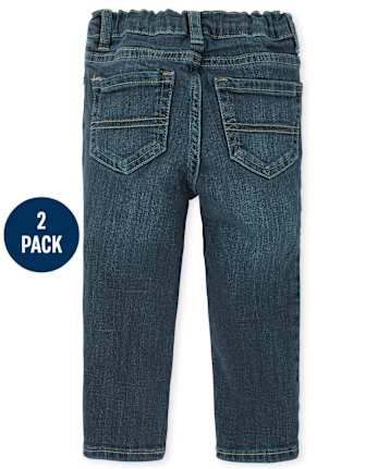 Lot de 2 jeans skinny basiques pour bébé et tout-petit garçon