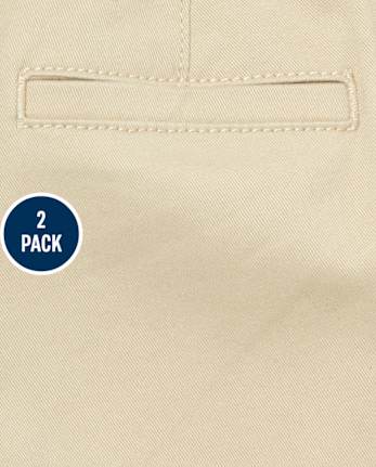Niños pequeños Niña Uniform Stretch Bootcut Chino Pants 2-Pack