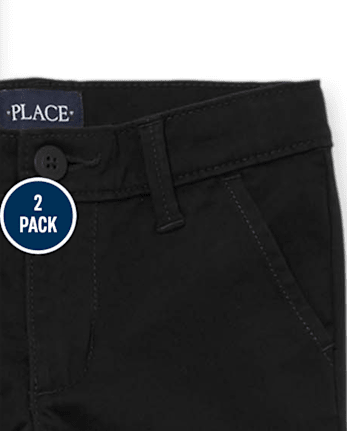 Pantalons chino skinny stretch pour uniformes de filles, lot de 2 - Coupe slim