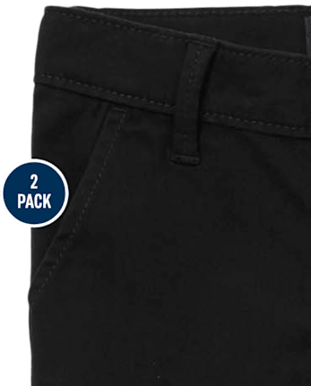 Girls Uniform Stretch Skinny Chino Pants 2-Pack - Plus
