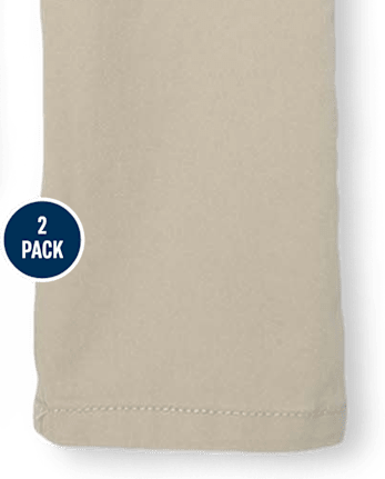 Paquete de 2 pantalones chinos ajustados elásticos uniformes para niñas - Plus