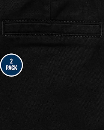 Girls Uniform Stretch Skinny Chino Pants 2-Pack