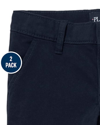 Lot de 2 pantalons chino bootcut uniformes pour filles