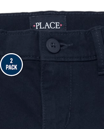 Lot de 2 pantalons chino bootcut uniformes pour filles