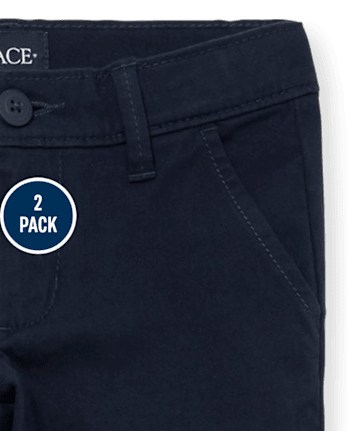 Pack de 2 pantalones chinos elásticos con corte tipo bota para niña