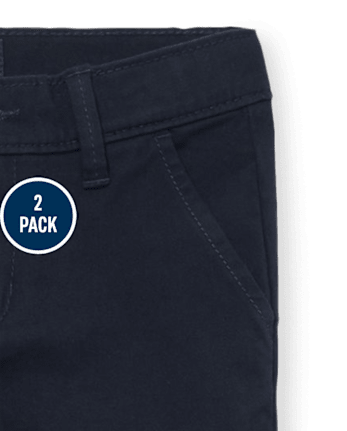 Pantalons chino extensibles coupe bootcut pour uniformes de filles, lot de 2 - Grande taille