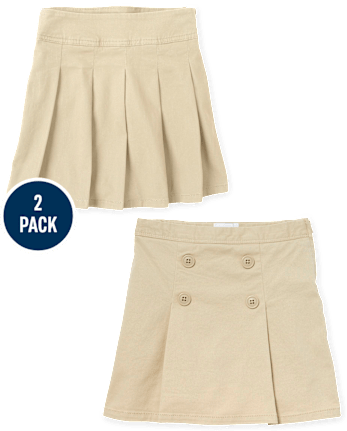 Falda pantalón Niña Uniform Stretch Plisada Botón 2-Pack - Estrecho