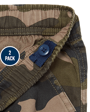Pantalón cargo sin cierre Camo para niño 2-Pack