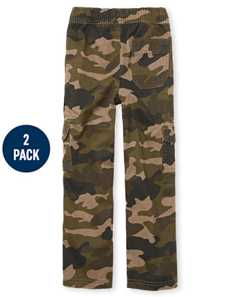 Pantalón cargo sin cierre Camo para niño 2-Pack
