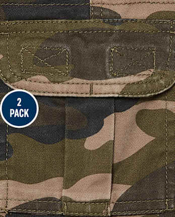 Ensemble de 2 pantalons cargo camouflage à enfiler pour garçon