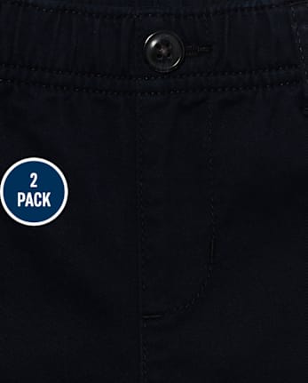 Paquete de 2 pantalones chinos sin cordones de uniforme para niños