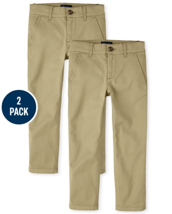 The Childrens Place Boys Uniform Pleated Chino Pants 