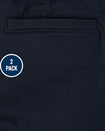 Boys Uniform Stretch Skinny Chino Pants 2-Pack