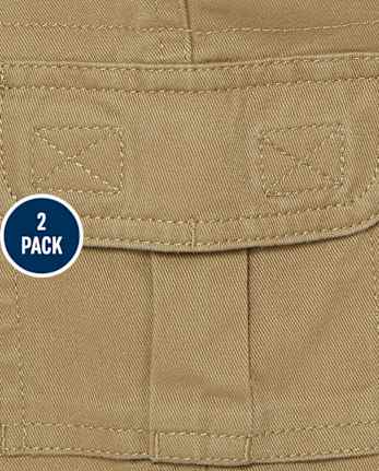 Lot de 2 pantalons cargo chino à enfiler pour bébé et tout-petit garçon