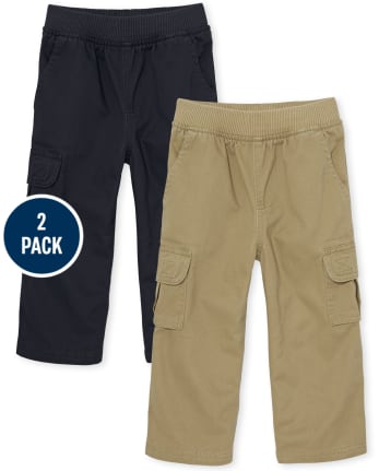 Baby And Toddler Boys Pull On Cargo Pants 2-Pack