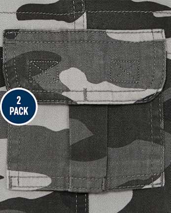 Lot de 2 pantalons cargo chino à enfiler pour bébé et tout-petit garçon