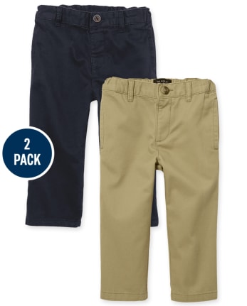 Baby And Toddler Boys Uniform Straight Chino Pants 2-Pack