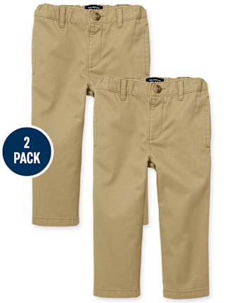 Baby And Toddler Boys Uniform Straight Chino Pants 2-Pack