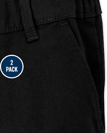 Baby And Toddler Boys Uniform Stretch Skinny Chino Pants 2-Pack