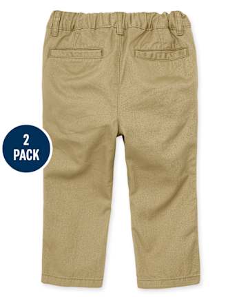 Lot de 2 pantalons chino skinny extensibles pour bébés et tout-petits garçons